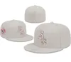 Baseball pour hommes White Sox Taille ajustée Chapeaux LA Snapback Hats World Series blanc Hip Hop SOX Sport Caps Chapeau Rose Stitch Heart "Série" " Love Hustle Flowers pour femmes A8