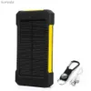 Bancos de energía para teléfonos celulares para banco de energía solar 10000 mAh Batería externa Carga rápida Powerbank impermeable con linterna SOS PoverbankL240111