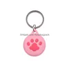 Other Home & Garden Airtag Case With Key Chain Sile Protector Air Tag Ers Protection Protective Shell Cute Cartoon Keychain Anti-Lost Dhxyn