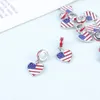 Bracelets de charme 10 pièces pendentif breloques patriotiques grande-bretagne américaine allemagne drapeau perles pour Bracelet boucles d'oreilles bijoux ( )