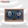 Frucase Double Watch Winder för automatiska klockor 2 Rolex Box Jewelry Display Collector Storage Wood Grain With Light 240110