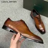 Berluti Mens Dress Shoes Leather Leer Berluti Nieuw Venezia Kalf Gepolijst Oxford Crocodile Goodyear Formele RJ M7L0