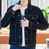 Denim Jackets Man Black Short Jeans Coat for Men Casual Slim Button G in Original Korea Winter Oversize Size L Outwear Large 240110