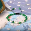 Strand pedra natural intervalo pérola contas pulseira para mulher ametista verde ágata cristal corda ajustável jóias românticas