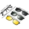 Night Vision Magnetic Clip on Glasses Frame Men Myopia Optical Gyeglasses Frame Recept Män 3st Polariserade klipp Solglasögon 240111