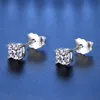 Trendy 5mm/9mm Lab Diamond Stud Earring 100% Echt 925 sterling zilveren Sieraden Engagement Bruiloft Oorbellen voor Vrouwen mannen Bijou