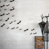 12 pièces ensemble noir 3D bricolage PVC chauve-souris autocollant mural décalcomanie maison Halloween décoration ZZ