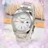High Quality Men's Second Hand Orange Design Watches Quartz Battery Movement Soft Stainless Steel All the Crime Cool Clock Green White Dial Bracelet Wristwatch Gifts