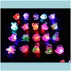 LED Rave Toy Cartoon Pierścień Pierścień Luminous w ciemnym jasnym palcu świecący Adt Birthday Party Chłopak dla dzieci Zabawki dla dzieci