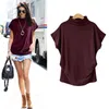 Designer Summer Fashion Simple Slim Fiting Westernized Style med Modal Half High Collar Bottom Shirt for Women