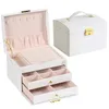 Bloong Layers Jewelry Organizer Box utsökta kvinnor Girls Present Display Holder Earring Ring Halsband Lagring 240110