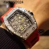 Jf RichdsMers Watch Factory Superclone Engrwolf r Rm030 2824 Машина Белая сталь Полная лента для сверления Мужской 73TI 5RD9