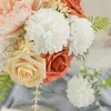 Decorative Flowers Diy Wedding Hydrangea Silk Hand Bouquet Decoration Lisianthus Ping Pong Daisy Home Simulation Cloth Chrysanthemum