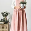 Nordic Women Lady Skirt Style Collect Waist Cute Dress Restaurant Coffee Shop Home Kitchen For Cooking Cotton Apron 3 Colour 240111