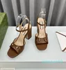 Double Letter G Buckle platform pumps sandal Mid Block Heels Princetown Slingback with high heel stiletto Women chunky dress shoes Top Lamb Leather Pumps