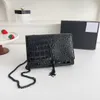 New Womens Designer Bag Luxury Classic Lettered Crocodile Leather Envelope Bag Shoulder Clutch Handbags Womens Crossbody Bag No Box