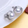 Set FENASY Collana con ciondolo in argento sterling 925 Set di gioielli con perle naturali per donne Orecchini classici Anelli per feste di moda