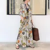 Casual Dresses Fashion Clothes Ethnic Style Streetwear Elegant Print Vintage Dress For Women Loose Clothing Long