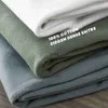 T-shirts pour hommes Qualité 7.4oz 210gsm T-shirt à l'épaule pour hommes de grande taille à manches courtes d'été coton Tops couleur unie décontracté mâle tee shirtsyolq