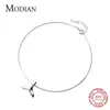 Chevillets modian simple mignon mignon tail cheville pour les femmes mode 925 argent sterling liaison chaîne animal de cheville fine bijoux girl cadeau