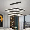 Ambiance plafond lustre moderne minimaliste nordique escalier longue ligne suspension lumière Villa grande suspension lampe Lampara