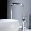 Bathroom Sink Faucets Chrome Plated Tall High Quality Brass Faucet Cold Water Single Hole Basin Mixer Tap Design