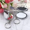 Keychains Makeup Mirror Folding Key Chain Keychain Metal Double Sides Round Heart Girls Toy