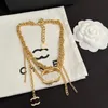 Luxe ketting hanger ketting klassieke vergulde ketting ontwerper merklogo sieraden vrouwen elegante stijl charme ketting winter nieuwe meisje cadeau sieraden met doos