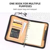 A5A6 Business Pu Leather Folder Cover Loose Leaf Dragkedja PAG PADFOLIO Notebook Binder Journal Book Notepad med kalkylator 240111