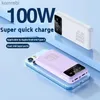 Banki zasilania telefonu komórkowego 30000 mAh Power Bank Portable ładowarka cyfrowa Wyświetlacz Zewnętrzna bateria 2 USB LED Bank dla Samsung Iphonel240111