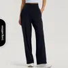 Pantalon de yoga taille haute à jambes larges, confortable pour peau nue, tissu en nylon, cylindre droit, respirant, absorption de la sueur