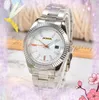 Populära män Automatisk rörelse tittar på fullt rostfritt stål Luminous Quartz Women Clock Armband Second Hand Orange Design Business Casual Wristwatch Gifts