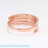 Bijoux Designer Pandoraring Dora's Band Anneaux creux en forme de coeur blanc cuivre plaqué or rose bague flip amoureux Bague Cadeau