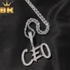 Halsketten TBTK Custom Cursive Writing Anfangsbuchstaben Iced Out 2 Reihen Zirkonia Anhänger Tenniskette Halskette Luxus Hiphop Schmuck