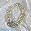 2024designer Western Empress Dowager-ketting West Net Hong'an's Same Three-layer Pearl Diamond Saturn is een eenvoudige en mooie ketting