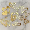 Fournitures de fête 10 pièces coeur doré acrylique gâteau Topper saint valentin Cupcake décorations anniversaire mariage Toppers outils de cuisine