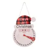 Decorazioni natalizie Calendario a forma di pupazzo di neve Babbo Natale Avvento Festivo Cappello scozzese da parete in legno Vecchio Top