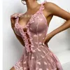 Casual Dresses Style Summer Cute Sexy Suspender Dress Breattable Gace Erotic Hollow Out Elegant Mature Passion Romantic Love Mönster 76pf