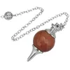 Pendentif Colliers Guérison Facettes Agate Pierre Cône Pendule Reiki Énergie Pour Divination Chakra Équilibrage Bijoux Unisexe