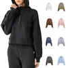 Lu Align Lemon Hoody Caot Mulheres Scuba Tech Fleece Engrossado Desgaste Designer Hoodie Meio Zíper Esporte Com Capuz Pulôver Solto Cardigan Sweatshi