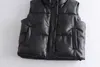 2023 automne hiver PU cuir manteau femmes noir col montant gilet mode fermeture éclair élégant court gilets femme dames 240111