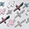 Encantos 2 Pçs/set Strass Pequeno Corss Pingentes Contas Para Fazer Jóias Artesanato Acessório DIY Colar Pulseira