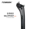 Toseek Carbon Seat Post 27,2/30.8/31,6 mm Matowy czarny MTB/Rower Rowerowy Post Długość 400 mm Rowerowe części rowerowe 240110