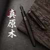 LT Hongdian 660 stylo plume en bois naturel fait à la main Jupiter stylo en acajou de haute qualité EF/F stylo à encre d'écriture pour cadeau 240110