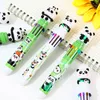 New Kawaii Panda Ten Color Press Ballpoint Pen 0,7 mm Söt Account Pen Student Stationery Writing Tools Present