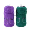 Ropa para perros Abrigo de invierno para mascotas Fleece y diseño de bolsillo grande Cat Puppy Ropa cálida 2 colores 5 tamaños Vaiduryd