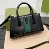 Sac fourre-tout à la mode pour femmes, sac à bandoulière classique, rayé vert et rouge, ceinture tissée, Design Vintage, sac à main de Shopping