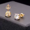 Boucles d'oreilles rondes de haute qualité, fleur en cuivre plaqué or 18 carats, Micro insertion de diamant Cz, vente en gros, 2022