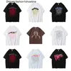 Camisetas sp5der homens mulheres de alta qualidade camisetas moda carta quadro impresso preto rosa homens aranha camiseta algodão casual tees zhek