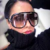 2019 Futuristic oversized one piece sunglasses women flat top gradient sun glasses men shades female goggle3228
